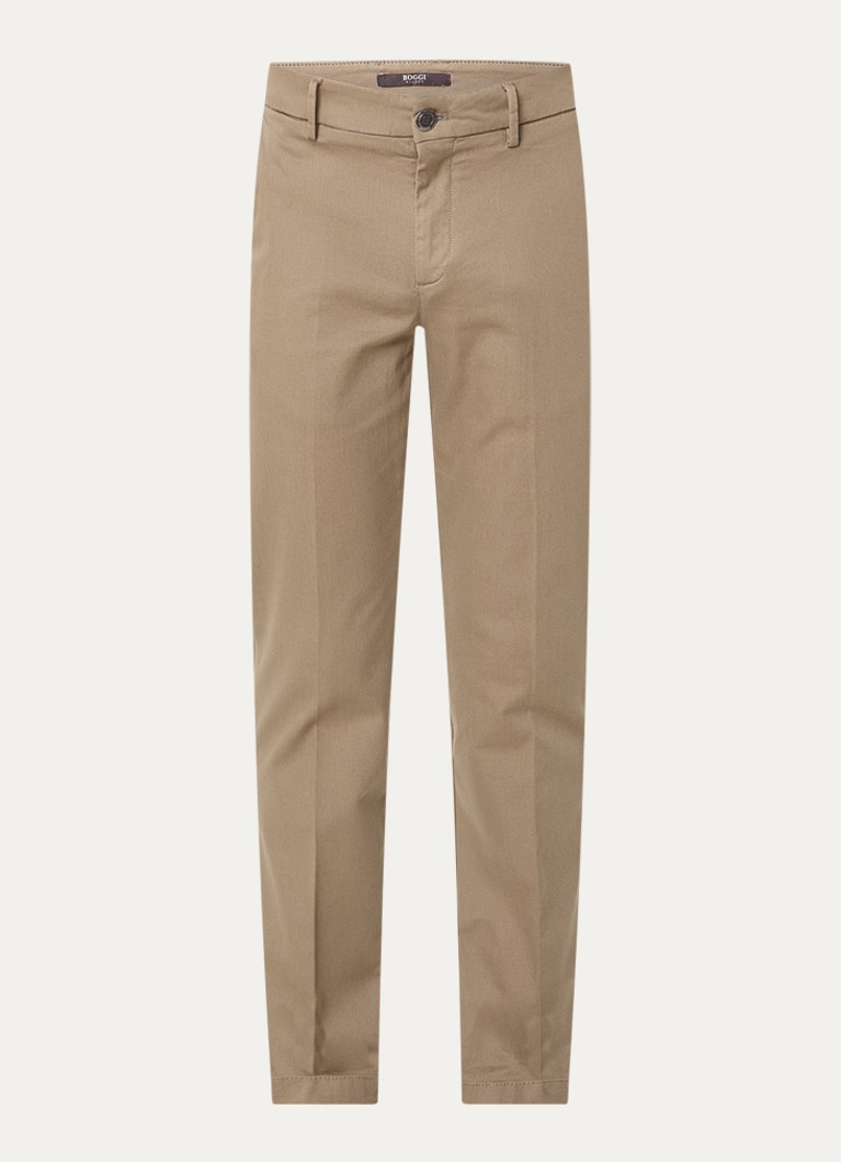 Boggi Milano Heren Slim fit pantalon met steekzakken in de kleur Zand