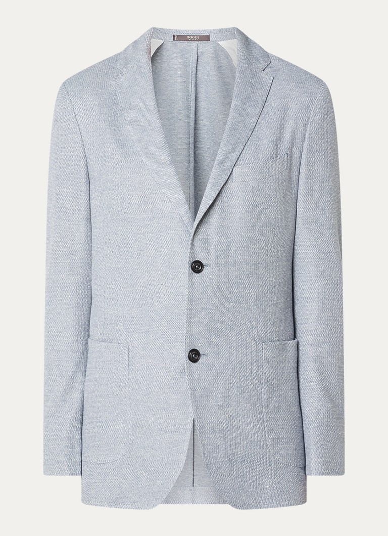 Boggi Milano Heren Regular fit colbert met opgestikte zakken in de kleur Blauwgrijs