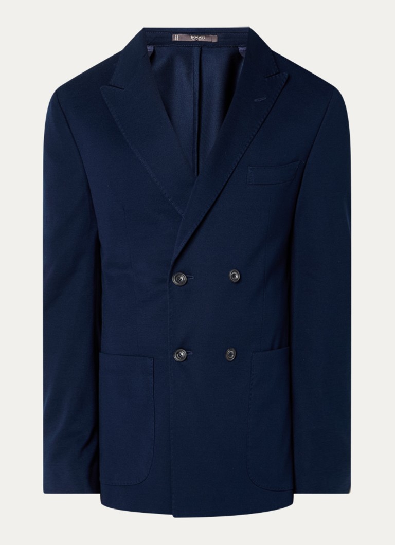 Boggi Milano Heren Double-breasted colbert met opgestikte zakken in de kleur Donkerblauw