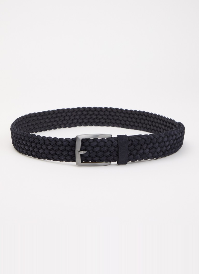 Boggi Milano Heren Riem van suède in de kleur Donkerblauw