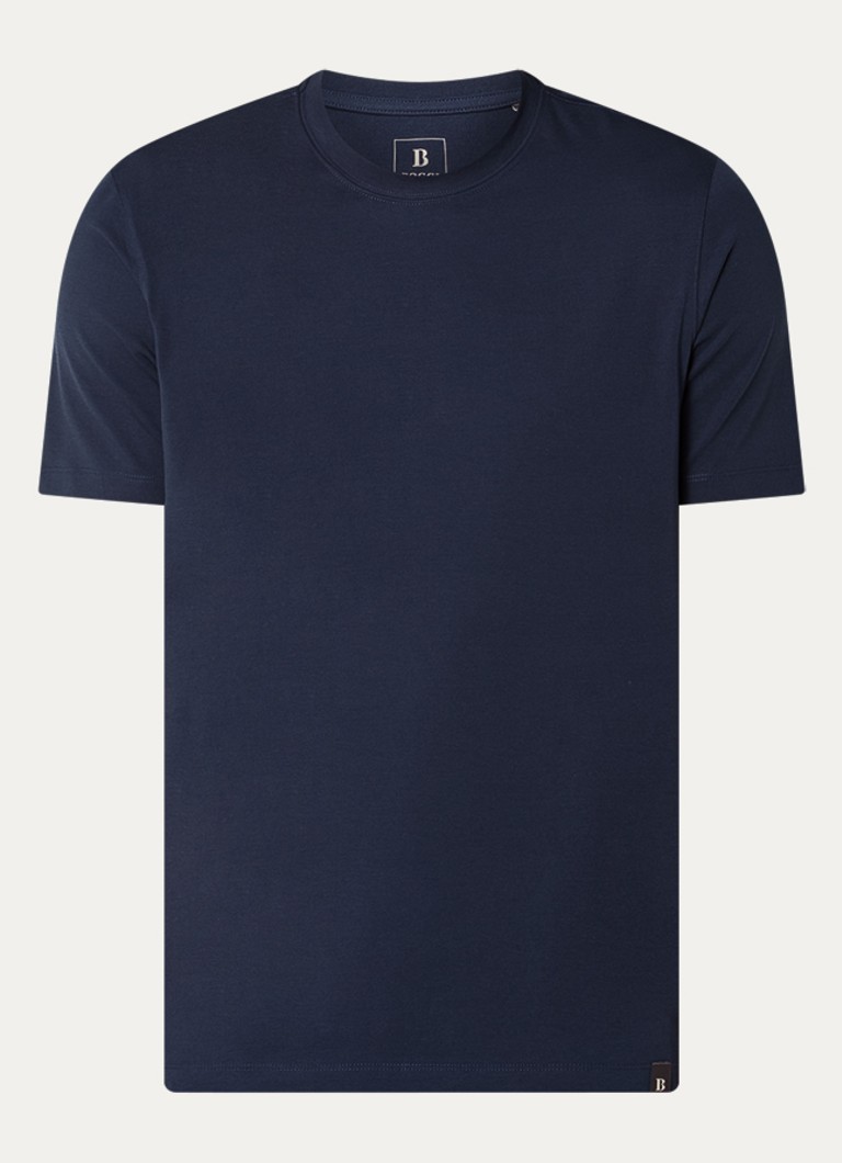Boggi Milano Heren T-shirt met ronde hals in de kleur Donkerblauw