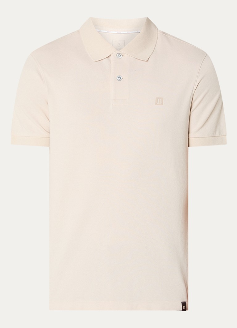 Boggi Milano Heren Regular fit polo met logoprint in de kleur Creme