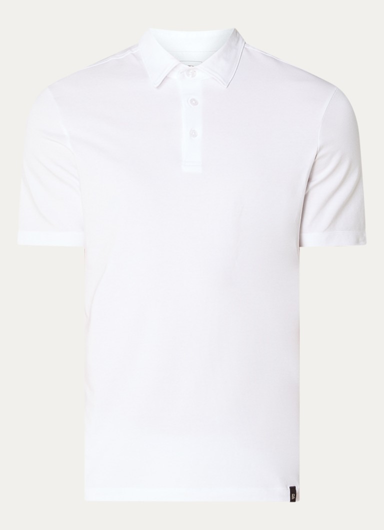Boggi Milano Heren Regular fit polo met stretch in de kleur Wit