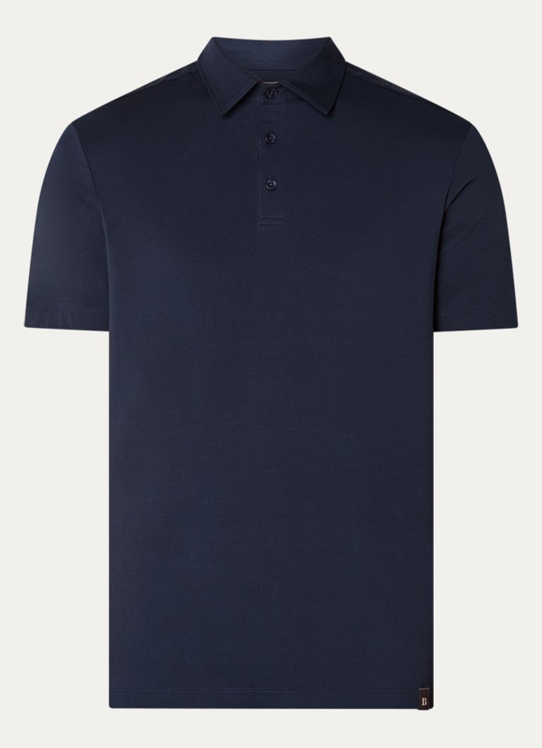 Boggi Milano Heren Regular fit polo met stretch in de kleur Donkerblauw
