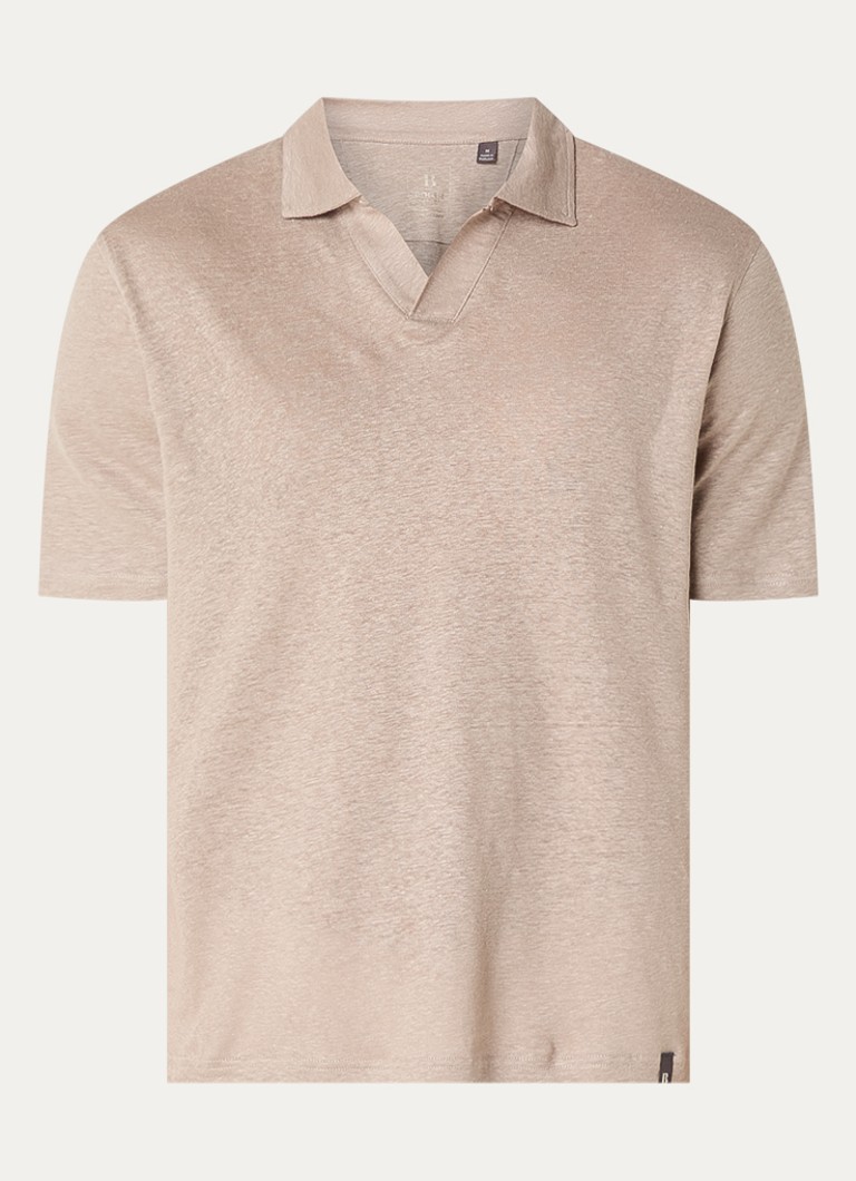 Boggi Milano Heren Regular fit polo met stretch in de kleur Donkerbeige