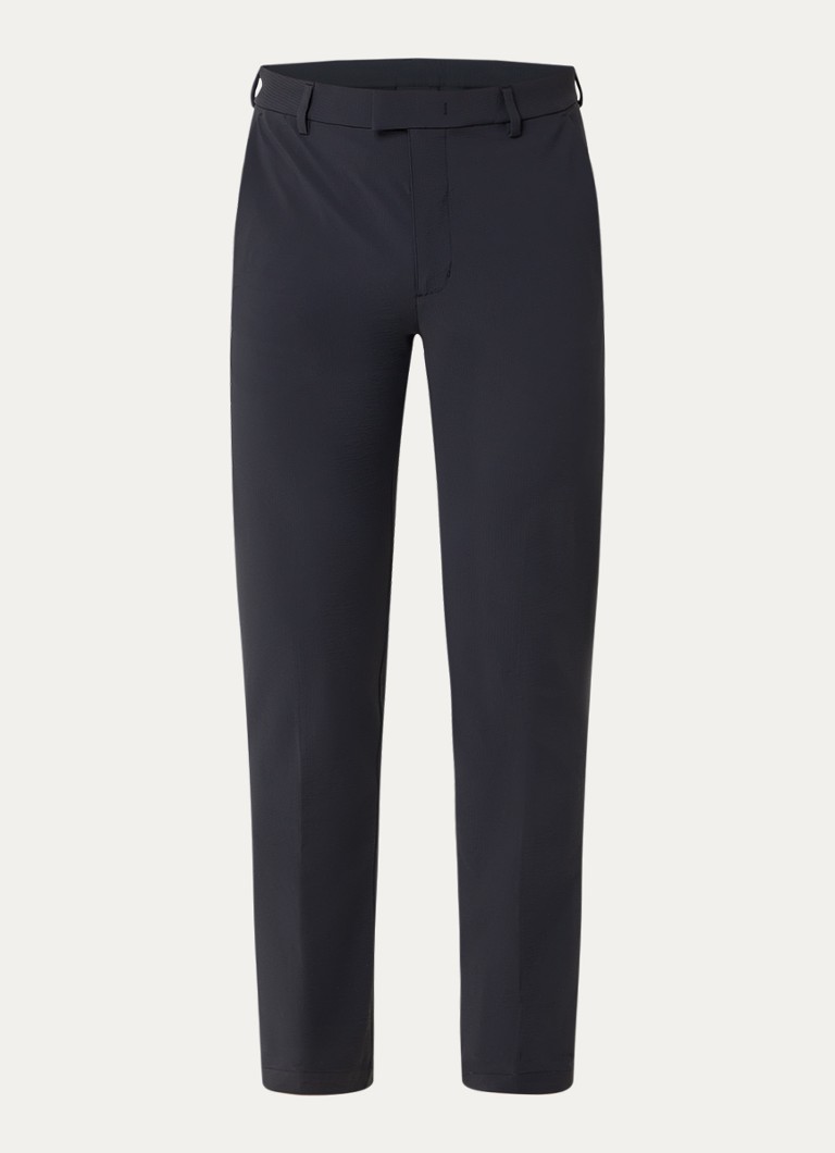 Boggi Milano Heren Slim fit pantalon met structuur en steekzakken in de kleur Donkerblauw