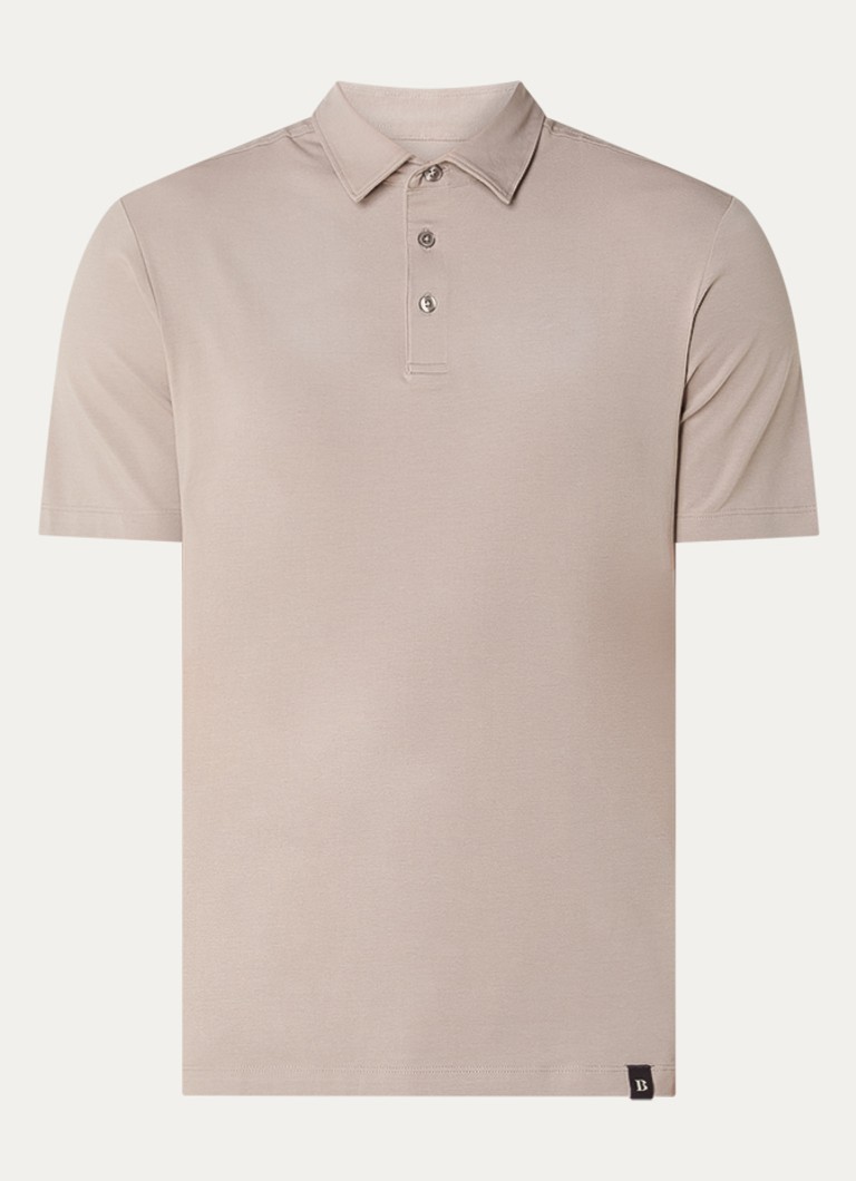 Boggi Milano Heren Regular fit polo met stretch in de kleur Donkerbeige
