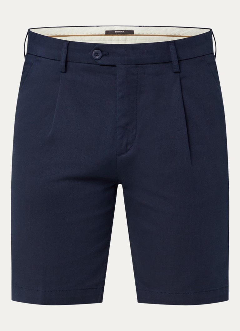 Boggi Milano Heren Slim fit korte broek met steekzakken in de kleur Donkerblauw