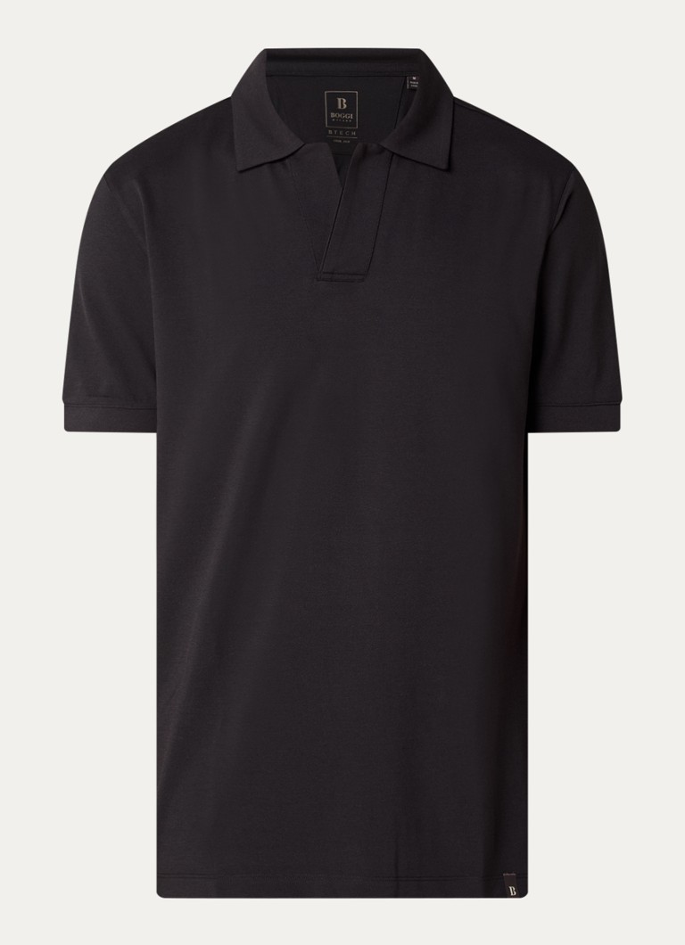 Boggi Milano Heren Regular fit polo met stretch in de kleur Zwart
