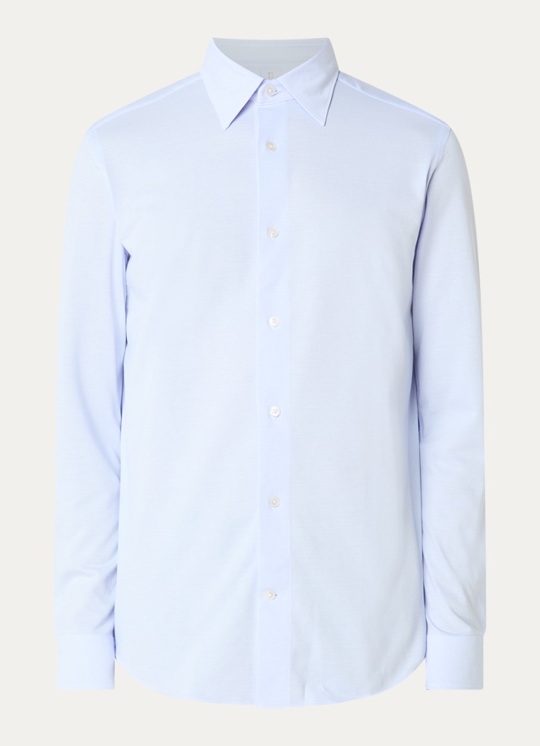 Boggi Milano Heren Regular fit overhemd met stretch in de kleur Lichtblauw