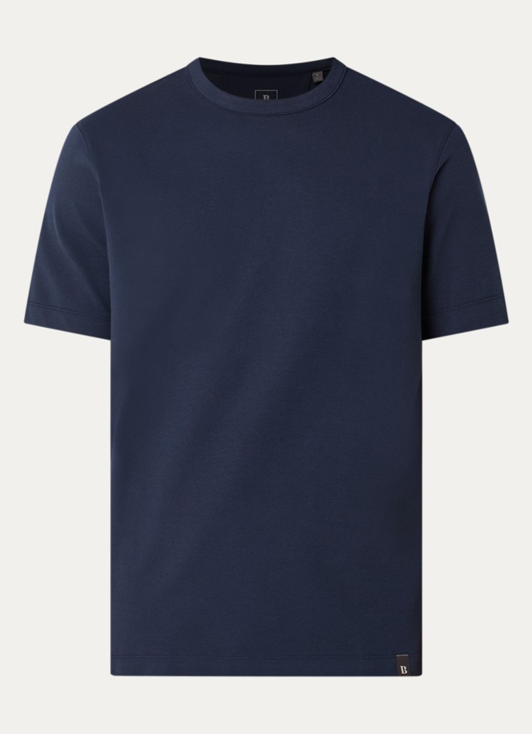 Boggi Milano Heren T-shirt met ronde hals in de kleur Donkerblauw