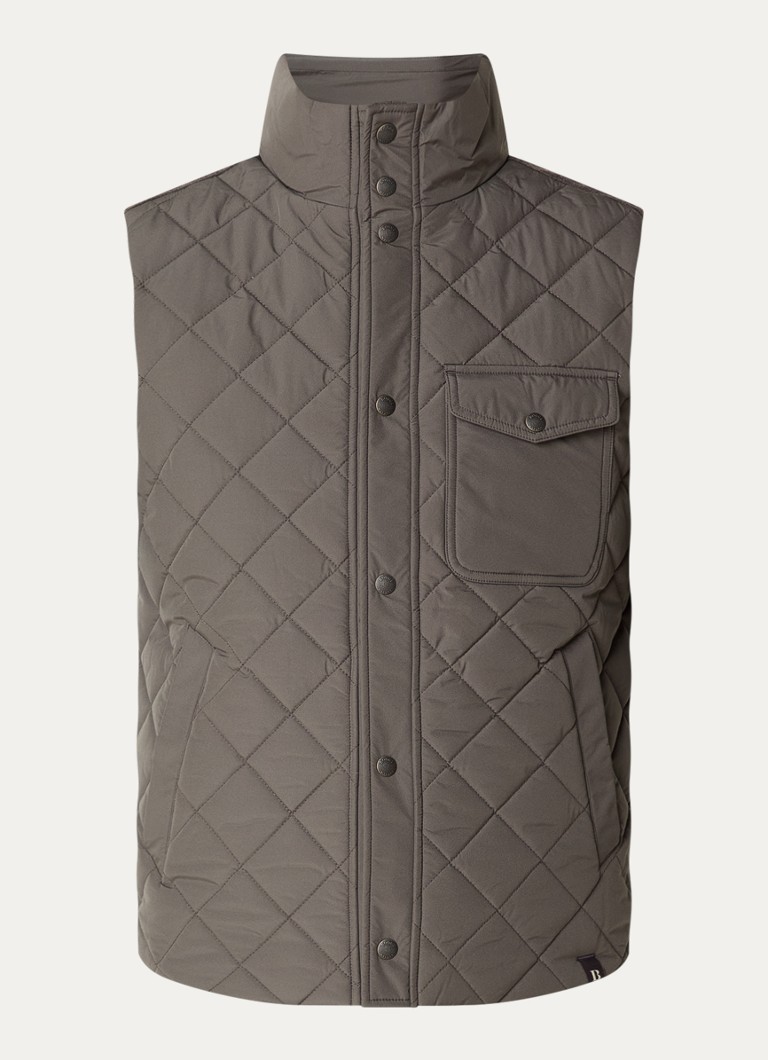 Boggi Milano Heren Bodywarmer met quiltpatroon in de kleur Donkergroen