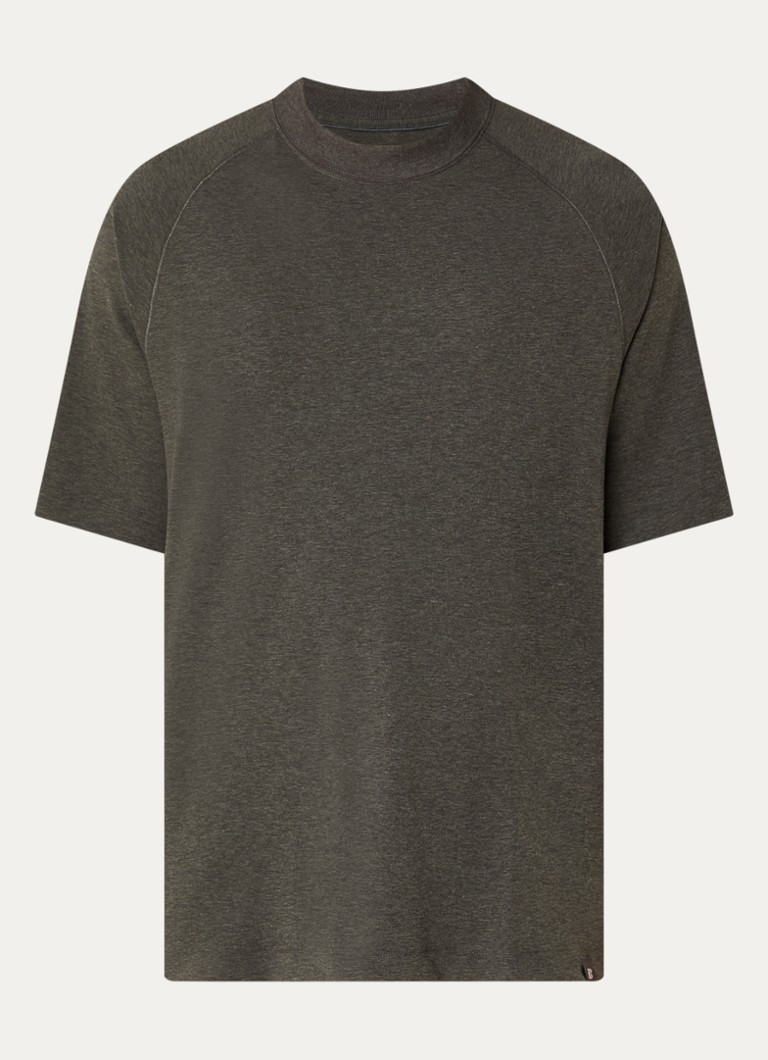 Boggi Milano Heren T-shirt met ronde hals in de kleur Bronsgroen