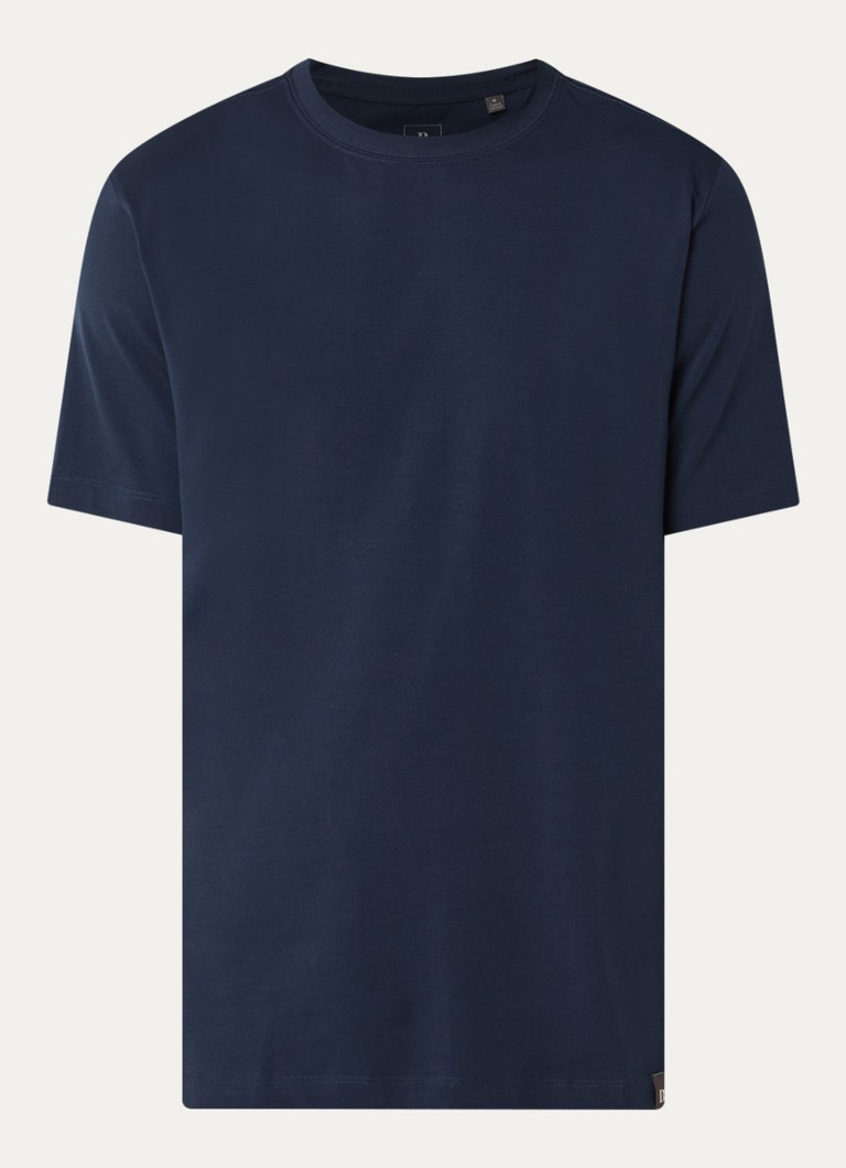 Boggi Milano Heren T-shirt met ronde hals in de kleur Donkerblauw