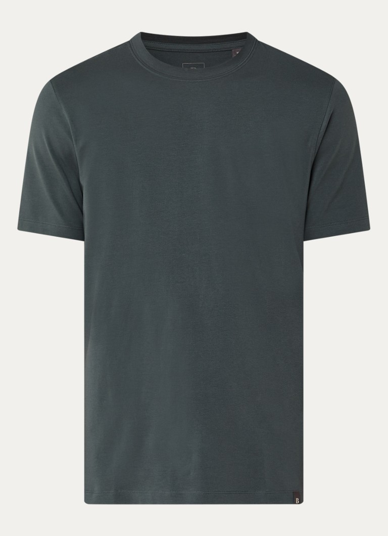 Boggi Milano Heren T-shirt met ronde hals in de kleur Bronsgroen