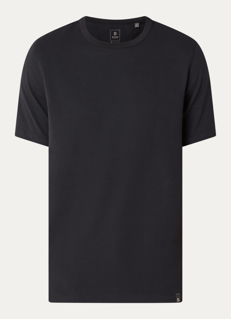 Boggi Milano Heren T-Shirt met ronde hals in de kleur Zwart