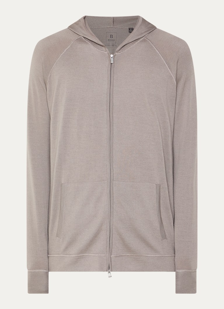 Boggi Milano Heren Sweatvest met steekzakken in de kleur Donkerbeige