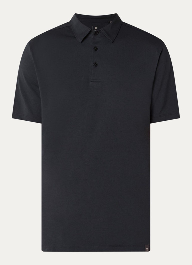 Boggi Milano Heren Regular fit polo met stretch in de kleur Zwart