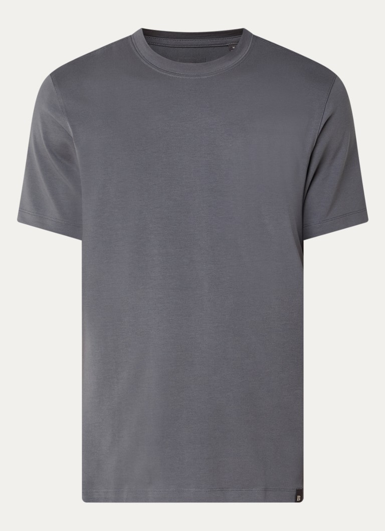 Boggi Milano Heren T-shirt met ronde hals in de kleur Donkergrijs