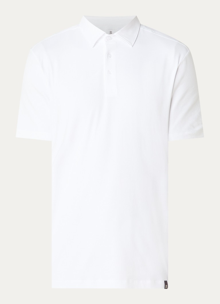 Boggi Milano Heren Regular fit polo met stretch in de kleur Wit