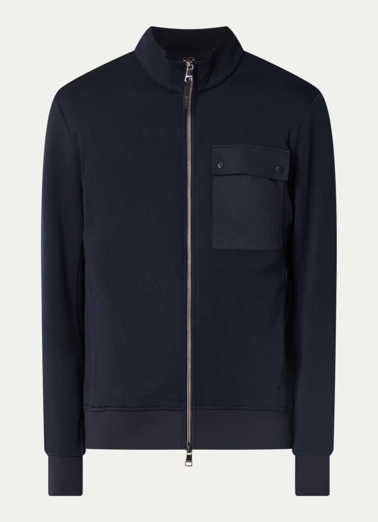 Boggi Milano Heren Sweatvest met ritszakken in de kleur Donkerblauw