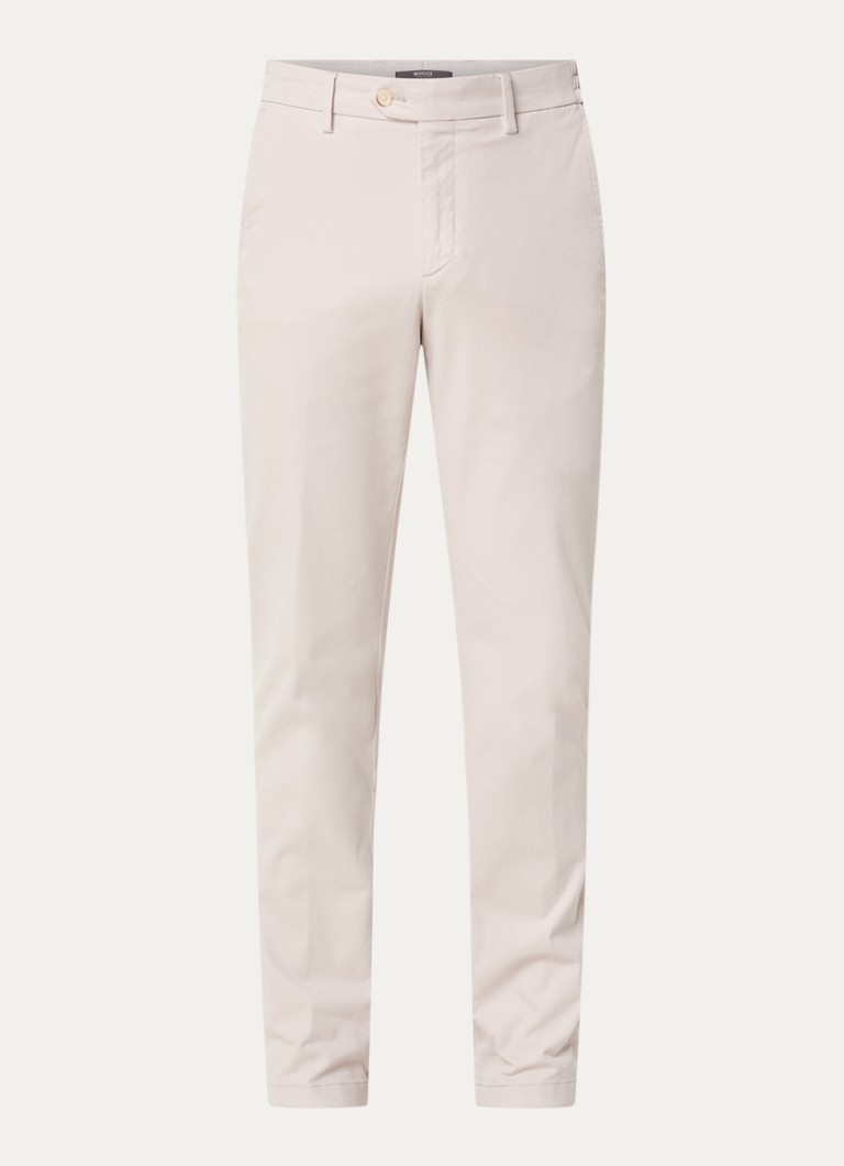 Boggi Milano Heren Slim fit chino met steekzakken in de kleur Zand