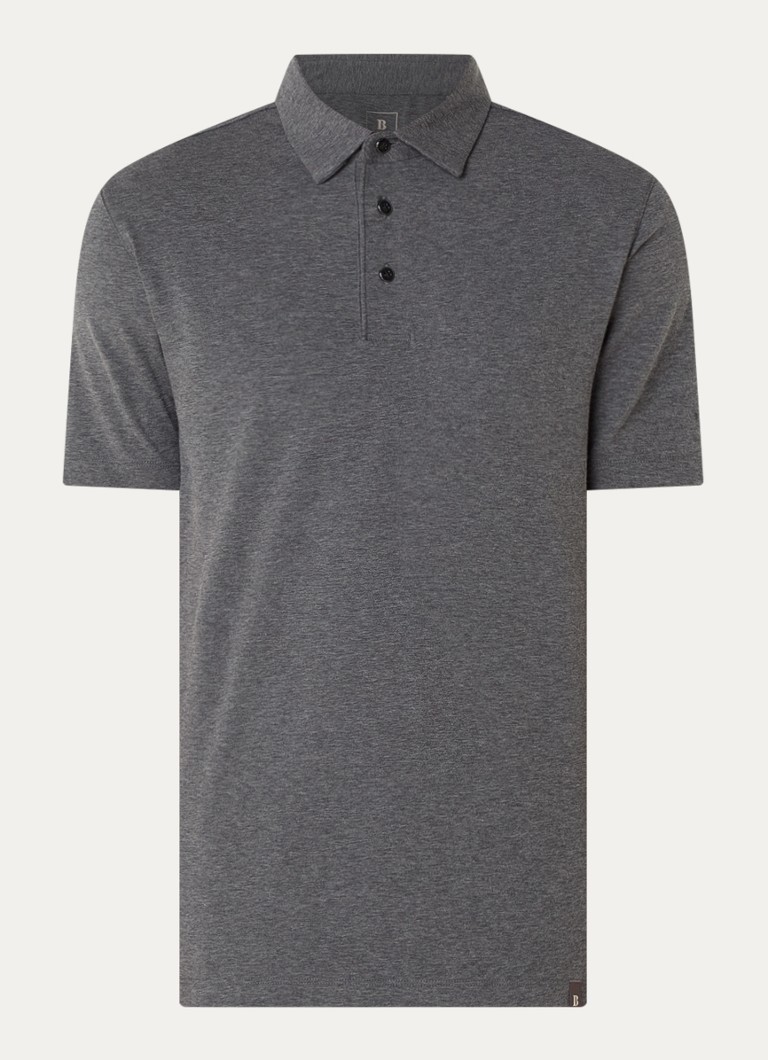 Boggi Milano Heren Regular fit polo met stretch in de kleur Donkergrijs