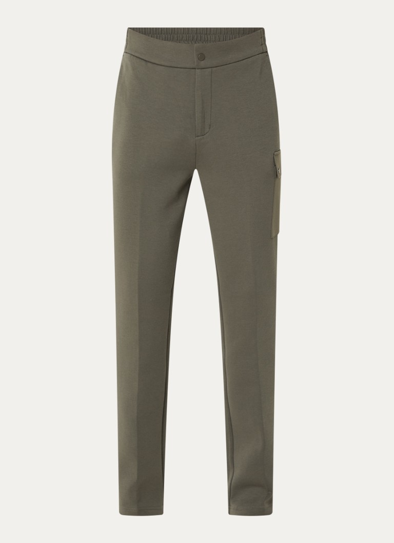 Boggi Milano Heren Straight fit joggingbroek met steekzakken in de kleur Bronsgroen