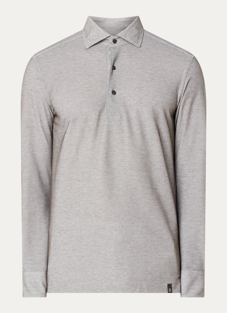 Boggi Milano Heren Regular fit polo van piqué katoen in de kleur Taupe