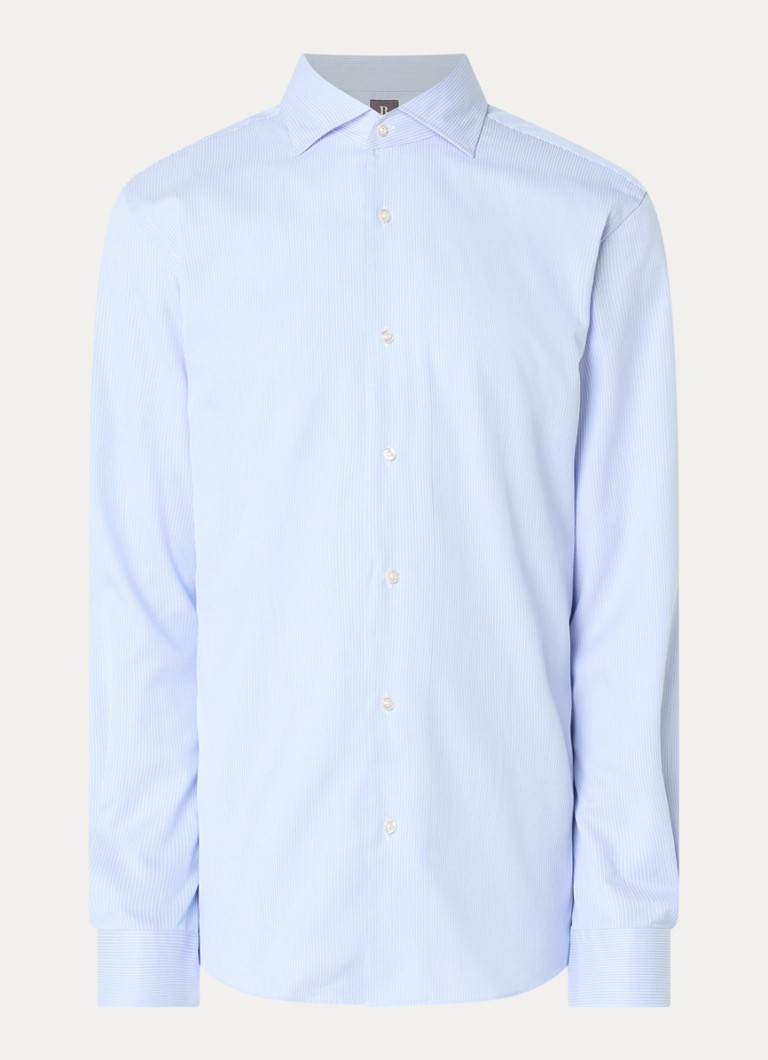 Boggi Milano Heren Regular fit overhemd met streepprint in de kleur Lichtblauw