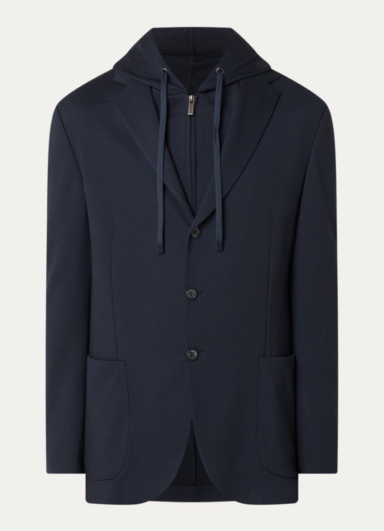 Boggi Milano Heren Regular fit colbert met uitneembare voering in de kleur Donkerblauw