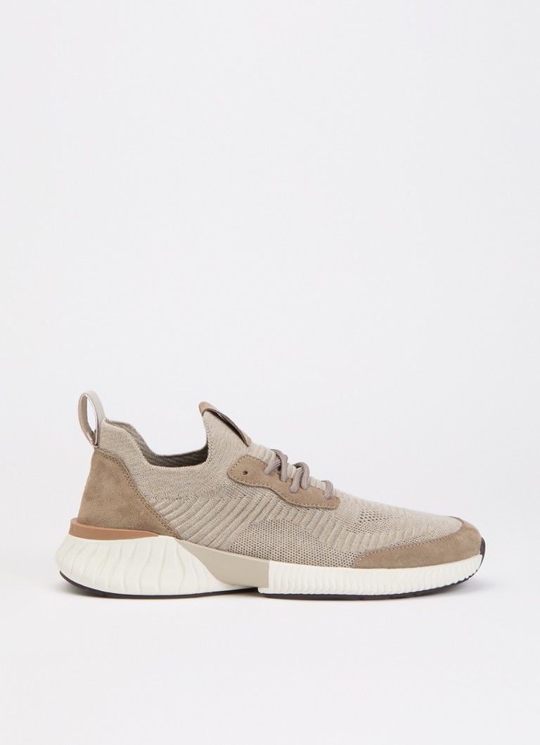 Boggi Milano Heren Sneaker in wolblend met suède details in de kleur Beige
