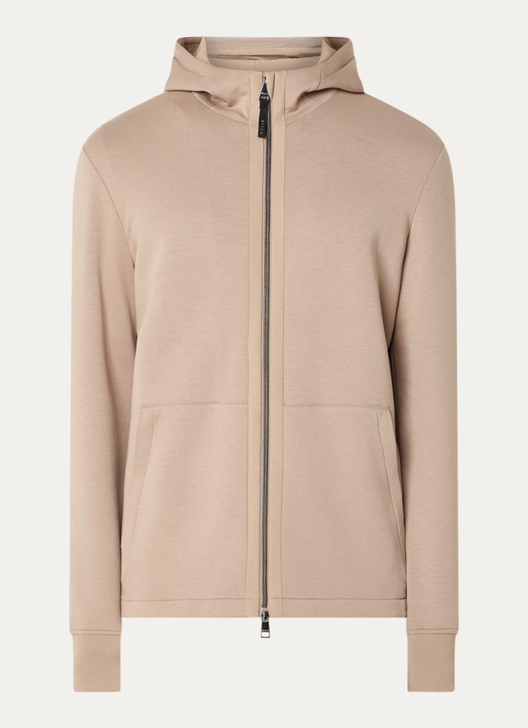 Boggi Milano Heren Sweatvest met capuchon in de kleur Camel