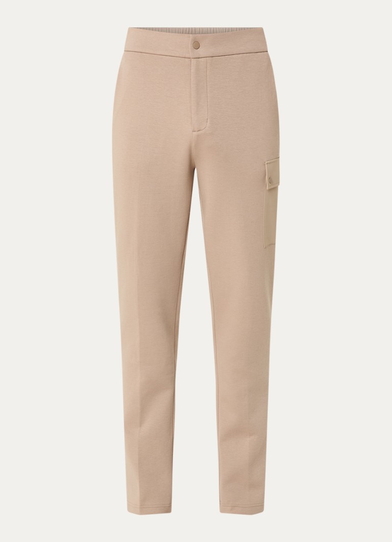 Boggi Milano Heren Slim fit joggingbroek met klepzakken in de kleur Camel