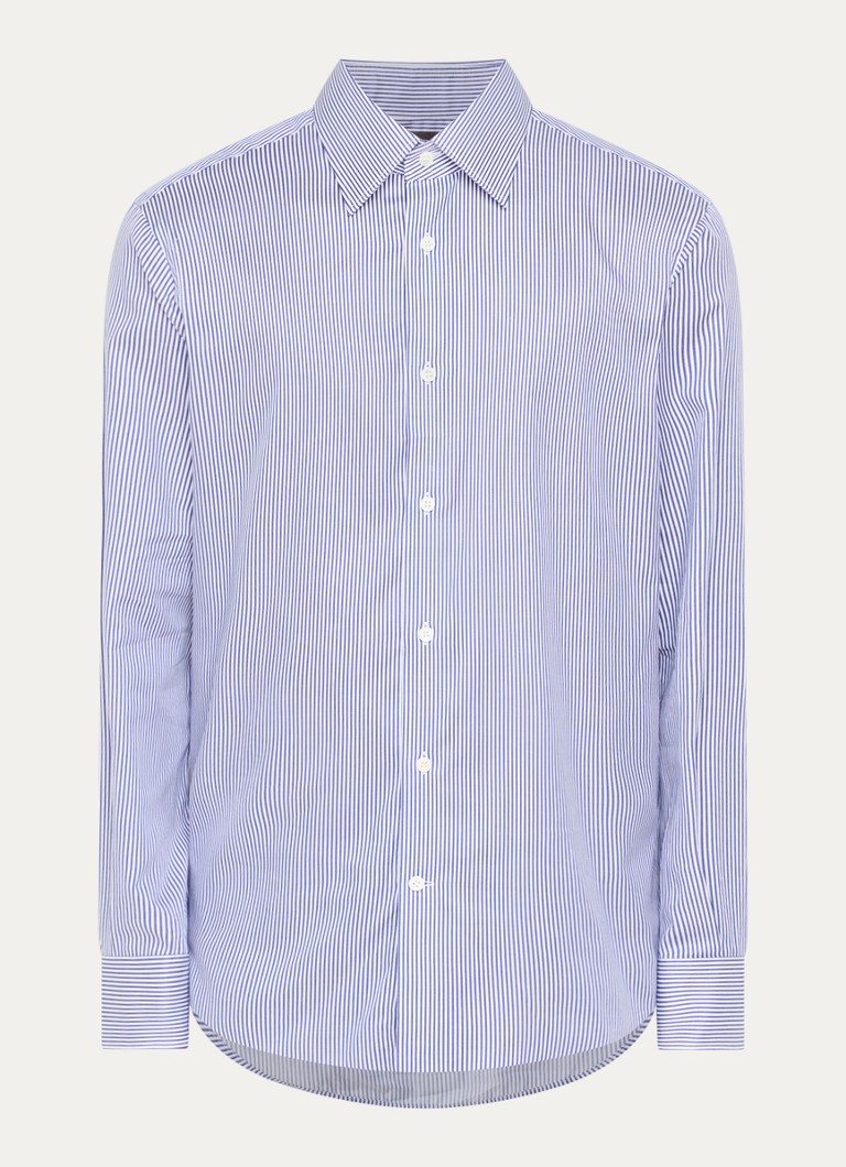 Boggi Milano Heren Regular fit overhemd met streepprint in de kleur Blauw