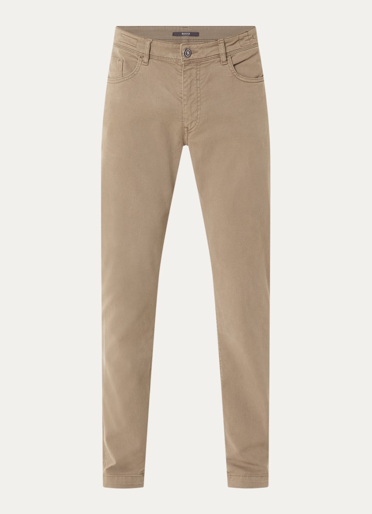 Boggi Milano Heren Slim fit jeans met gekleurde wassing in de kleur Donkerbeige