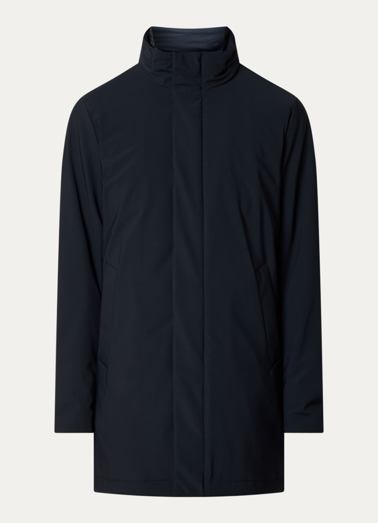 Boggi Milano Heren Gewatteerde parka met uitneembare voering in de kleur Donkerblauw