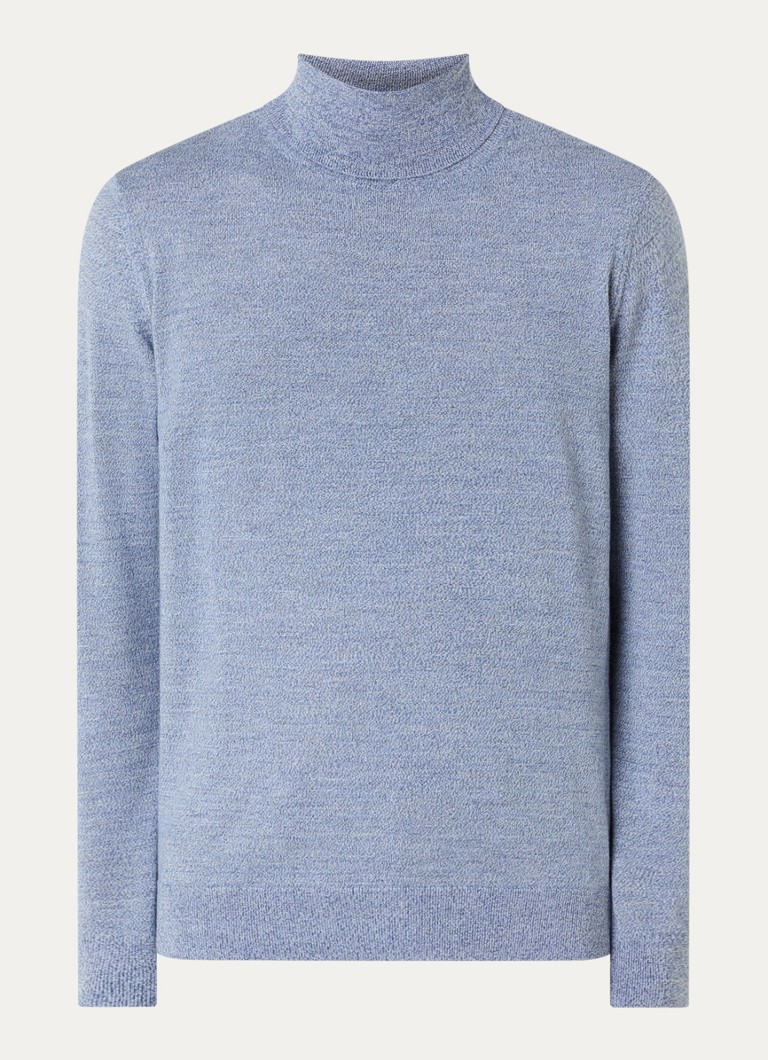 Boggi Milano Dames Fijngebreide coltrui van scheerwol in de kleur Blauw