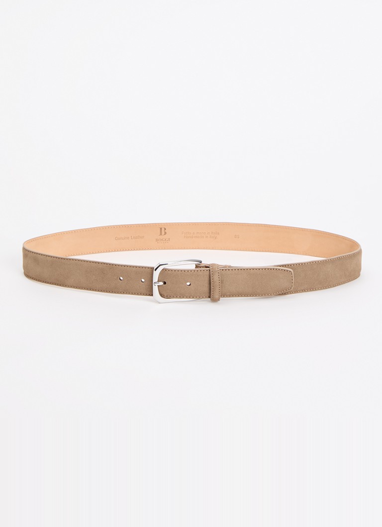 Boggi Milano Heren Riem van suède in de kleur Zand