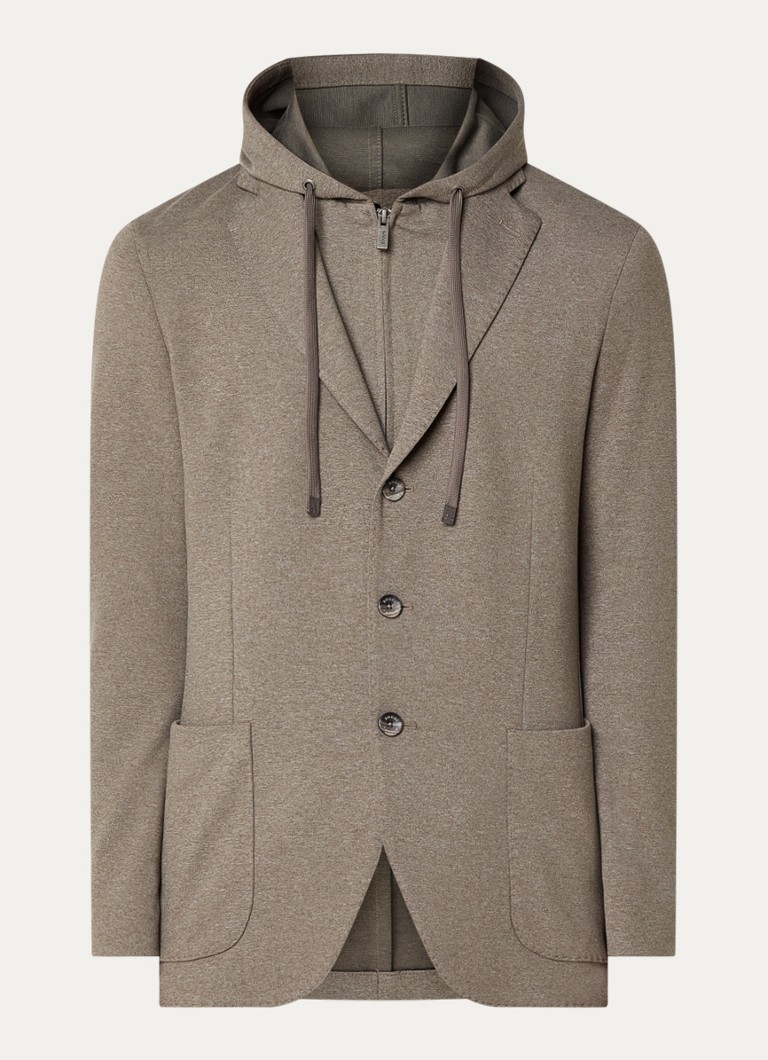 Boggi Milano Heren Regular fit colbert van jersey met uitneembare voering in de kleur Beige