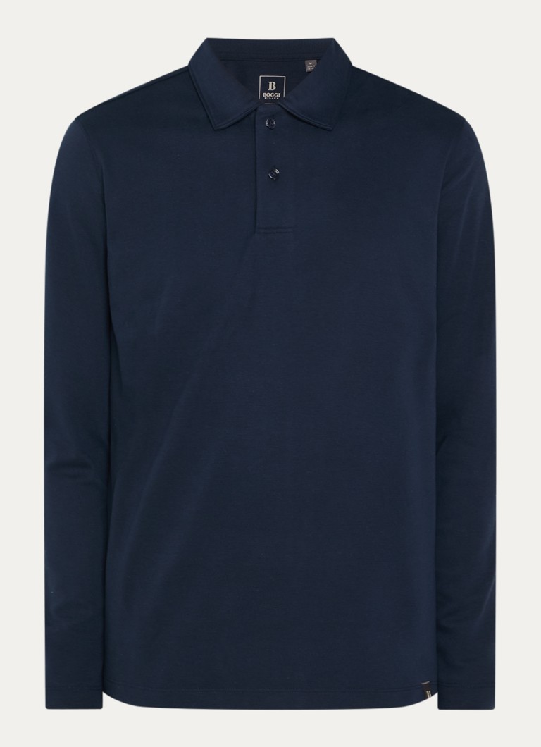 Boggi Milano Heren Regular fit polo met kraag in de kleur Donkerblauw