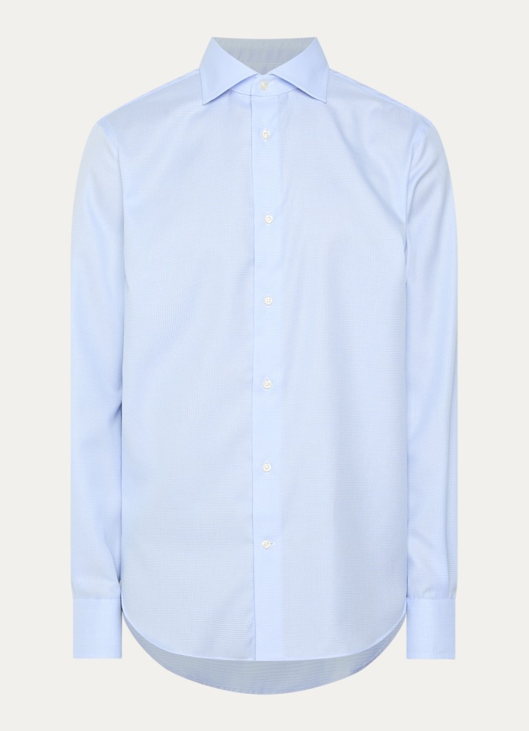 Boggi Milano Heren Regular fit overhemd met print in de kleur Lichtblauw