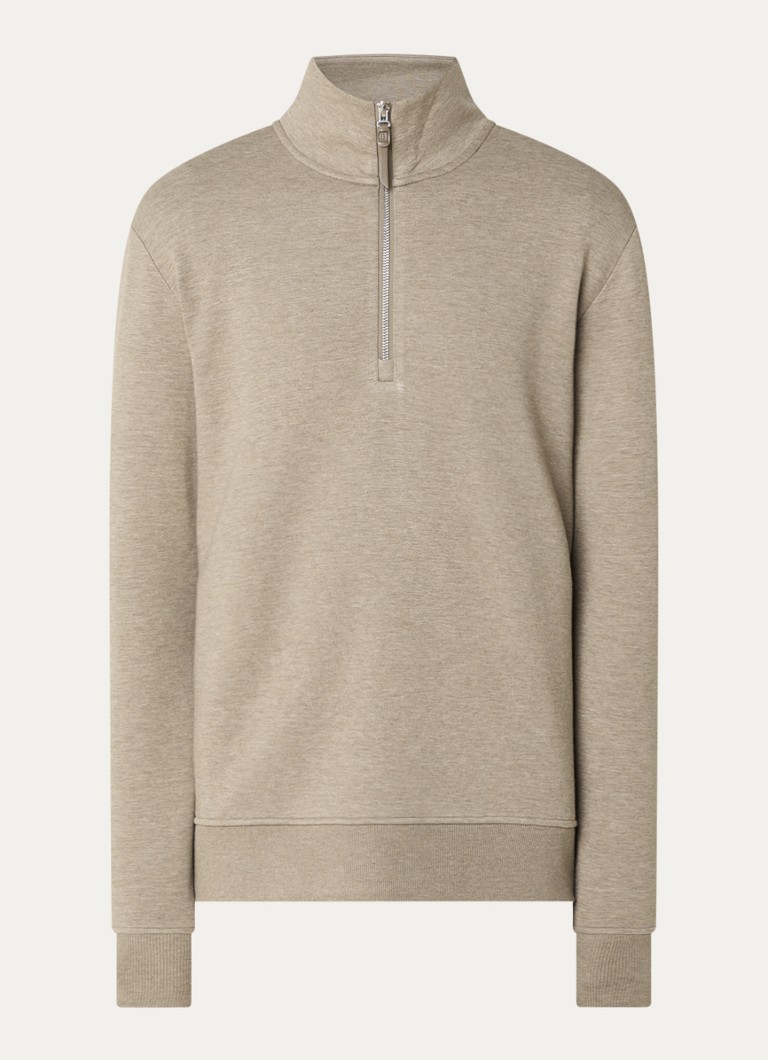 Boggi Milano Heren Sweater met halve rits in de kleur Beige