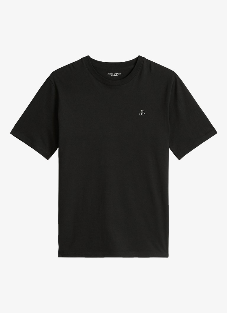 Marc O'Polo Heren Jersey T-shirt met logo in de kleur Black/0001