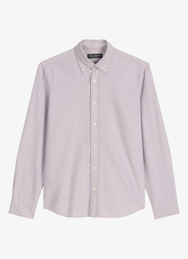 Marc O'Polo Heren Regular fit overhemd met streepprint in de kleur Violet