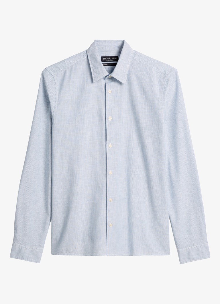 Marc O'Polo Heren Regular fit overhemd met microdessin in de kleur Lichtblauw