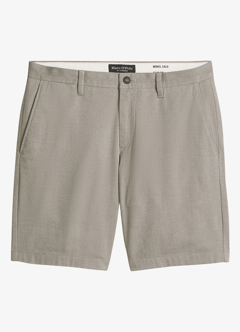 Marc O'Polo Heren Straight fit korte broek met steekzakken in de kleur Black 48-0140 / Grijs