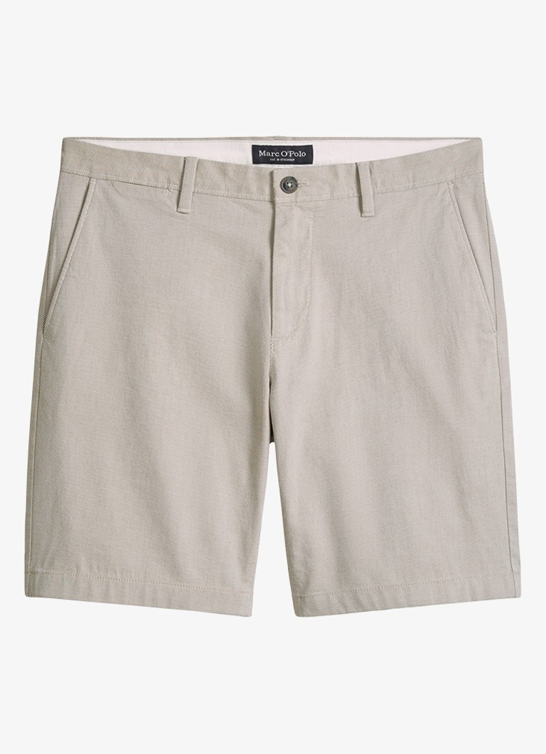 Marc O'Polo Heren Straight fit korte broek met steekzakken in de kleur Light Green 34-4090 / Beige