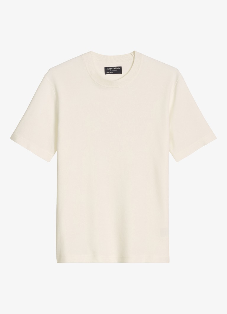 Marc O'Polo Heren T-shirt met logo in de kleur Silky White-1183 / Wit