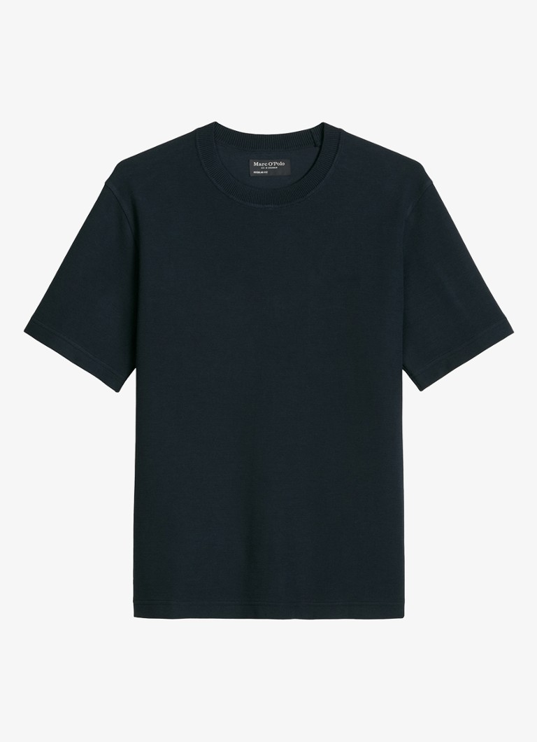 Marc O'Polo Heren T-shirt met logo in de kleur Dark Navy-4131 / Blauw